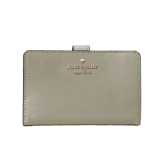 New Kate Spade Madison Medium Compact Bifold Wallet Leather Dusky Pine - Picture 1 of 3